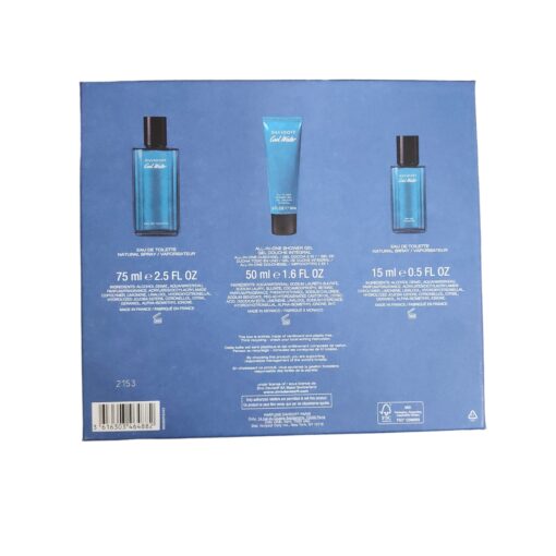 DAVIDOFF - COFFRET COOL WATER UOMO EDT 75ML + SHOWER GEL 50ML + EDT 15ML - immagine 3