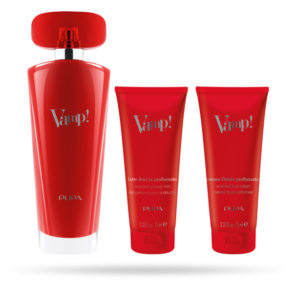 PUPA - Vamp! Eau de Parfum Red 100ML + Vamp! Latte Doccia 75ML + Vamp! Crema 75ML