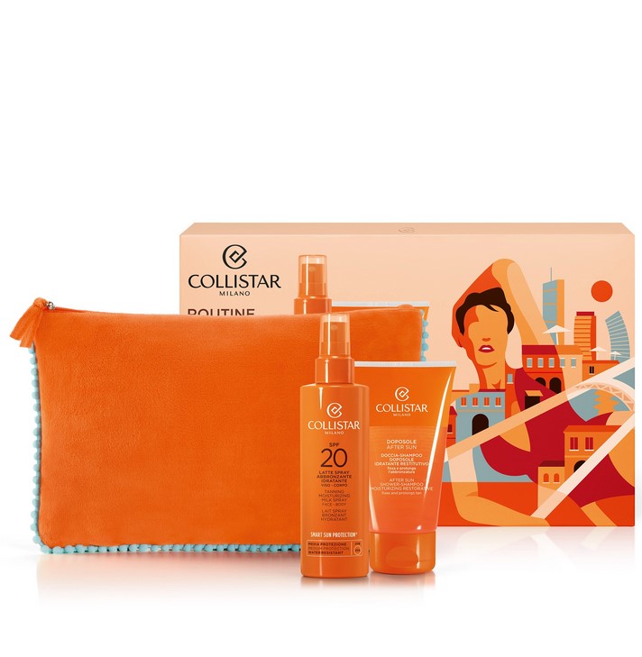 C'OLLISTAR - COFANETTO LATTE SPRAY ABBRONZANTE IDRATANTE SPF 20 + DOCCIA-SHAMPOO