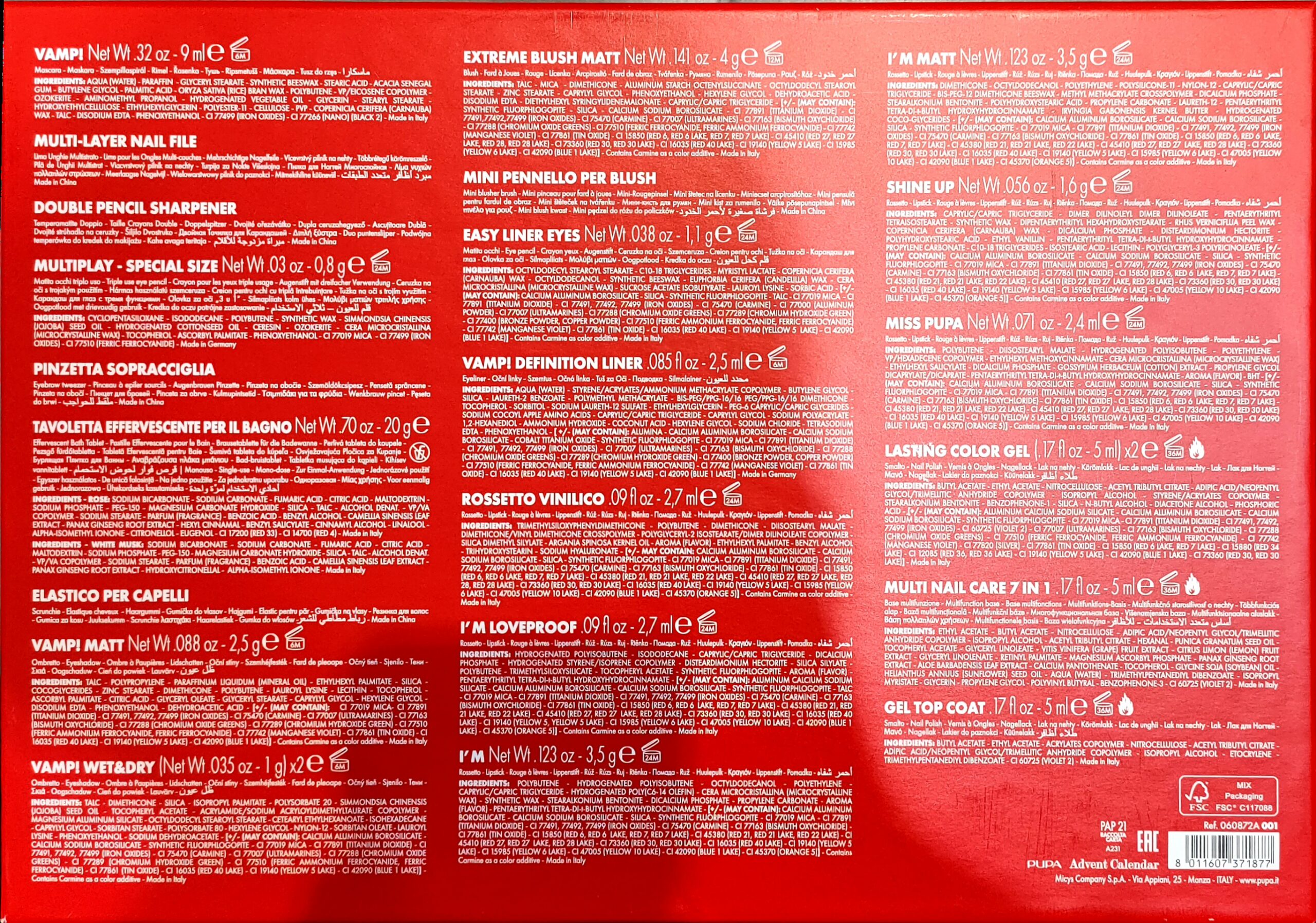 PUPA - BEAUTY ADVENT CALENDAR 24PZ - immagine 5